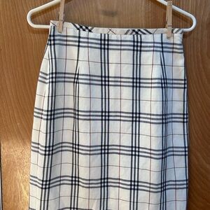 The Limited Navy and White Plaid Pencil Skirt